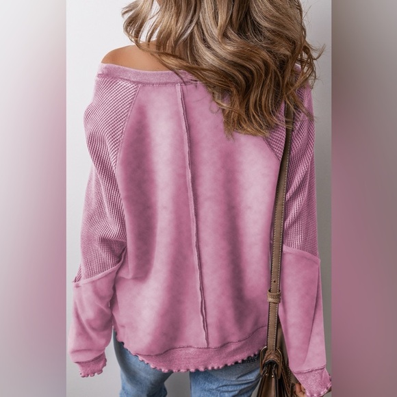 Exposed Seam Long Sleeve Sweatshirt - Picture 3 of 14